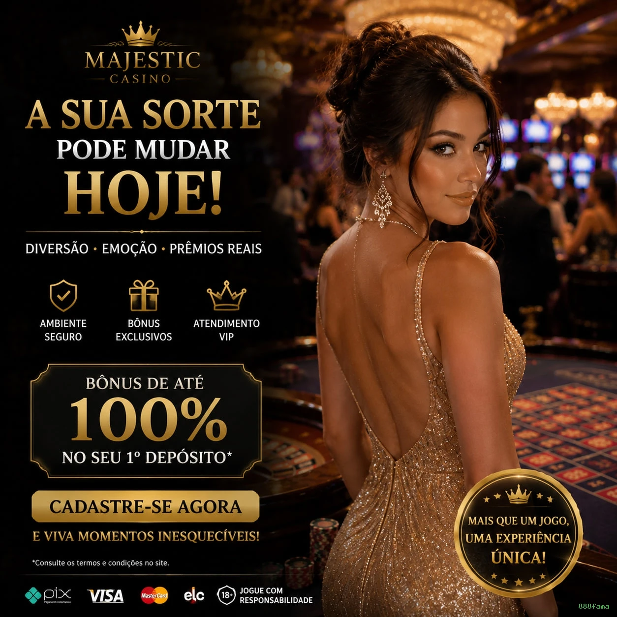 Imagem promocional do login da 888fama