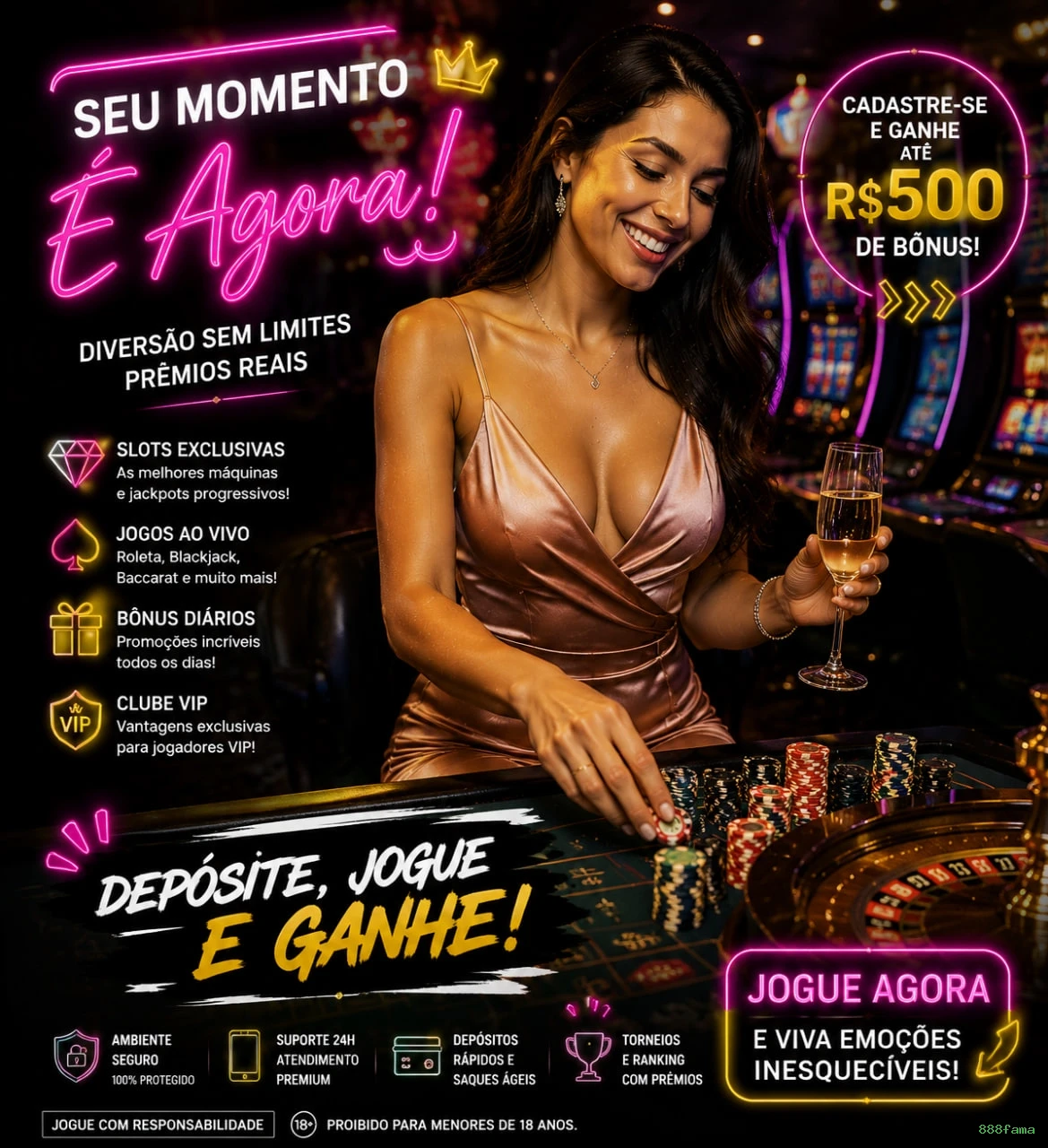 Imagem promocional dos ganhos da 888fama
